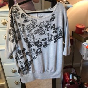 Grey and black leopard shirt